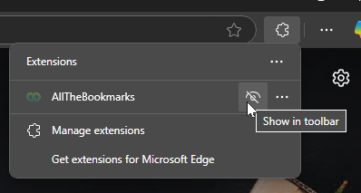 Extension settings page