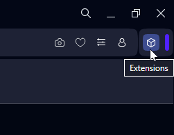 Right-clicking on the extension icon