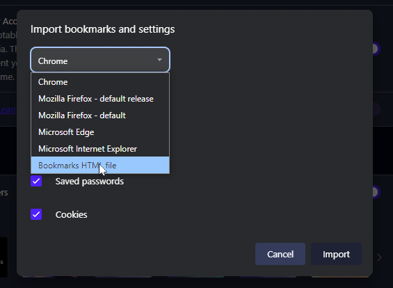 Extension settings page